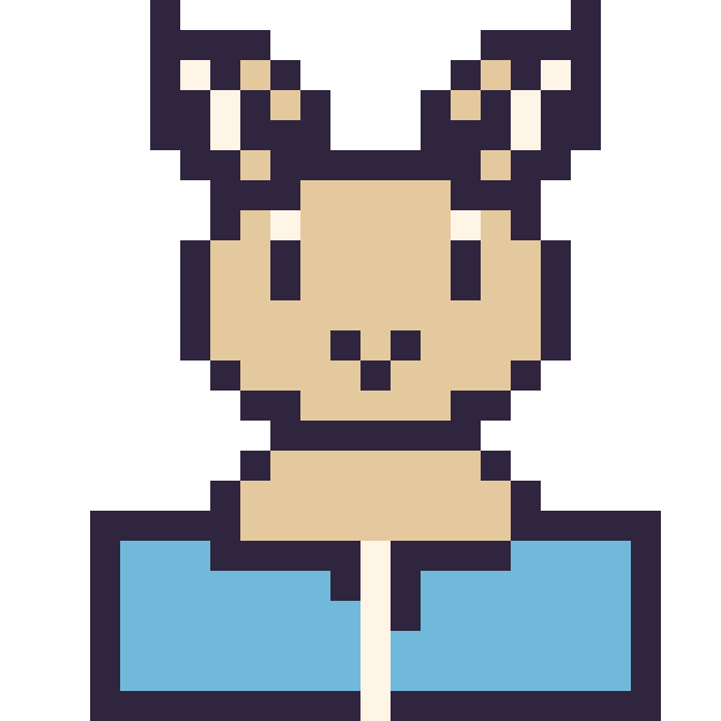 Modèle de pixel art Chèvre avec un livre sur une grille de 24 par 24 cases