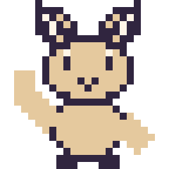 Pixel art Chèvre qui fait coucou, grille 24 × 24