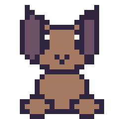 Pixel art Chien assis, grille 24 × 24