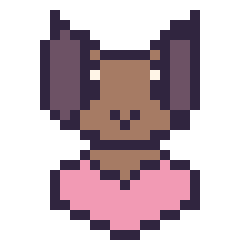 Pixel art Chien avec un cœur, grille 24 × 24