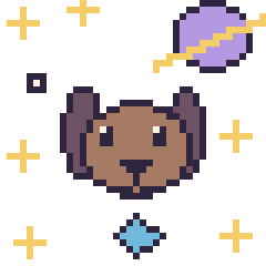 Pixel art Chien dans l’espace, grille 40 × 40