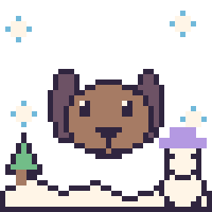 Pixel art Chien en hiver, grille 40 × 40