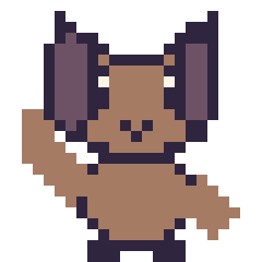 Pixel art Chien qui fait coucou, grille 24 × 24
