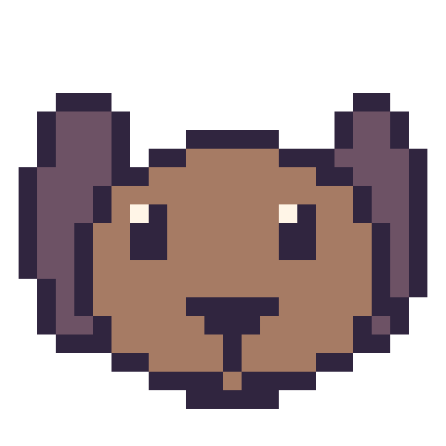 Modèle de pixel art Chien sur une grille de 24 par 24 cases