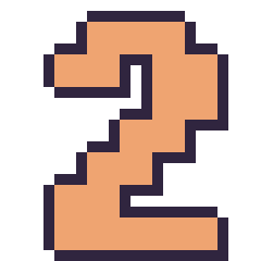 Pixel art Chiffre 2, grille 24 × 24