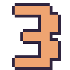 Pixel art Chiffre 3, grille 24 × 24