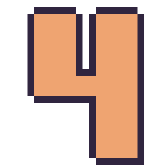 Modèle de pixel art Chiffre 4 sur une grille de 24 par 24 cases