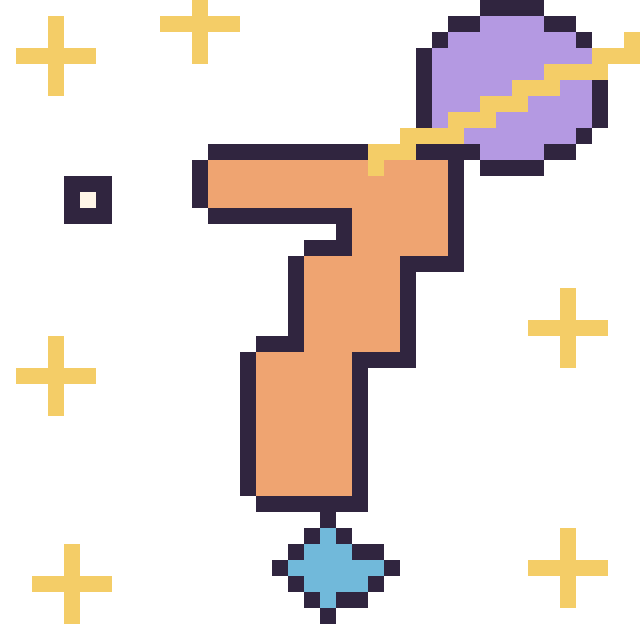 Modèle de pixel art Chiffre 7 dans l’espace sur une grille de 40 par 40 cases