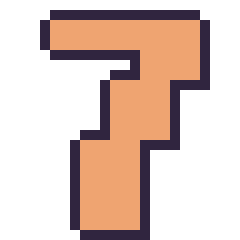 Pixel art Chiffre 7, grille 24 × 24