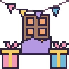 Pixel art Chocolat pour un anniversaire, grille 40 × 40