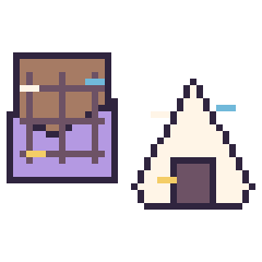 Pixel art Chocolat décoré et Onigiri décoré, grille 40 × 40