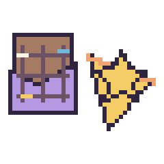 Pixel art Chocolat décoré et Pizza avec une étoile, grille 40 × 40