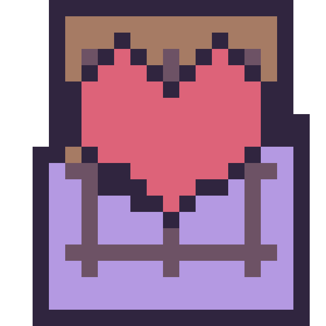 Modèle de pixel art Chocolat avec un cœur sur une grille de 20 par 20 cases