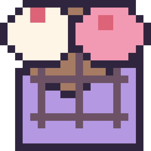 Modèle de pixel art Chocolat double garniture sur une grille de 20 par 20 cases