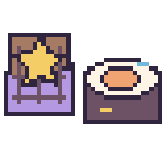 Pixel art Chocolat avec une étoile et Sushi décoré, grille 40 × 40