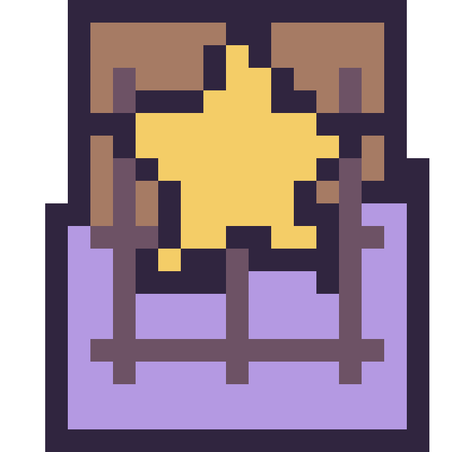 Modèle de pixel art Chocolat avec une étoile sur une grille de 20 par 20 cases