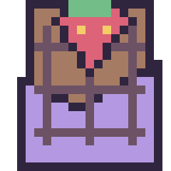 Pixel art Chocolat avec une fraise, grille 20 × 20