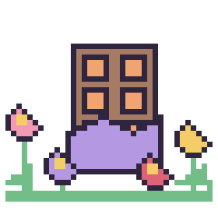 Pixel art Chocolat dans le jardin, grille 40 × 40