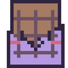 Pixel art Chocolat kawaii, grille 20 × 20