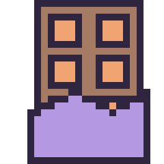 Pixel art Chocolat, grille 24 × 24