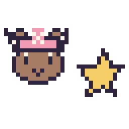 Pixel art Chopper mini et Étoile simple 12 × 12, grille 32 × 32