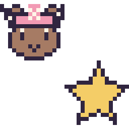 Pixel art Chopper mini et Étoile simple 16 × 16, grille 32 × 32