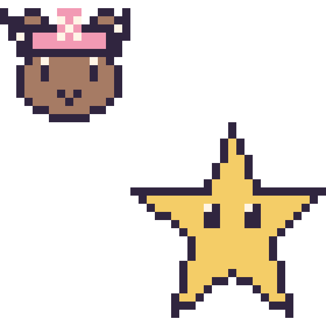 Modèle de pixel art Chopper mini et Étoile sur une grille de 40 par 40 cases