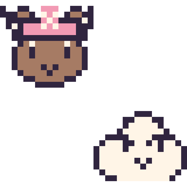 Modèle de pixel art Chopper mini et Nuage kawaii 16 × 16 sur une grille de 32 par 32 cases