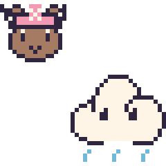 Pixel art Chopper mini et Nuage de pluie, grille 40 × 40