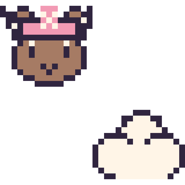 Modèle de pixel art Chopper mini et Nuage simple 16 × 16 sur une grille de 32 par 32 cases