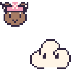 Pixel art Chopper mini et Nuage, grille 40 × 40