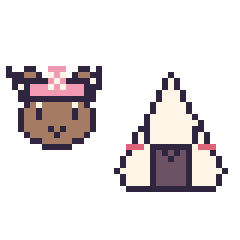 Pixel art Chopper mini et Onigiri kawaii, grille 40 × 40
