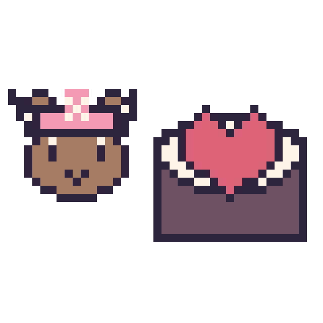 Modèle de pixel art Chopper mini et Sushi avec un cœur sur une grille de 40 par 40 cases