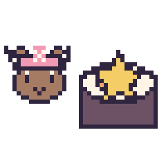 Pixel art Chopper mini et Sushi avec une étoile, grille 40 × 40