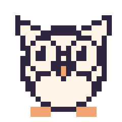 Pixel art Chouette, grille 24 × 24