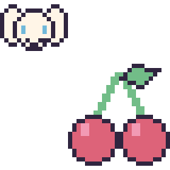 Pixel art Cinnamoroll mini et Cerise, grille 40 × 40