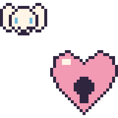 Pixel art Cinnamoroll mini et Cœur cadenas, grille 40 × 40