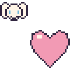 Pixel art Cinnamoroll mini et Cœur, grille 40 × 40