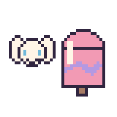 Pixel art Cinnamoroll mini et Glace bâtonnet, grille 40 × 40