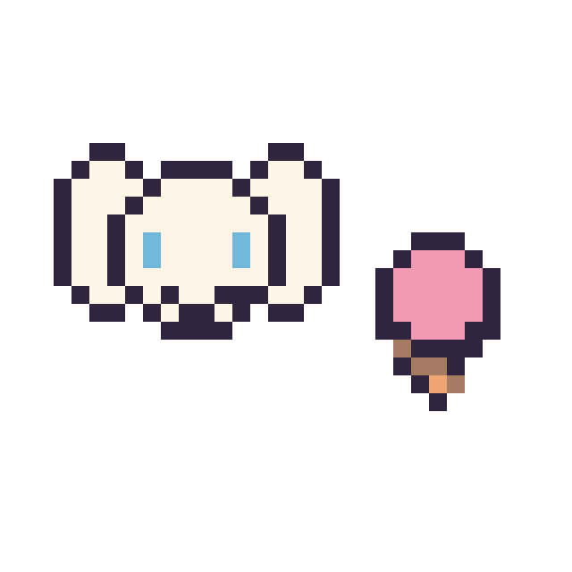Modèle de pixel art Cinnamoroll mini et Glace simple 10 × 10 sur une grille de 32 par 32 cases