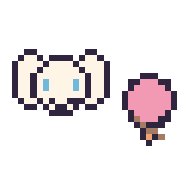 Modèle de pixel art Cinnamoroll mini et Glace simple 12 × 12 sur une grille de 32 par 32 cases