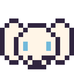 Pixel art Cinnamoroll mini 16 × 16, grille 16 × 16
