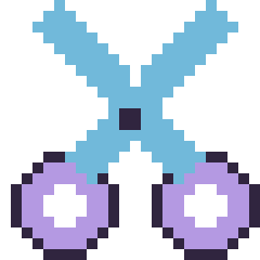 Pixel art Ciseaux, grille 24 × 24