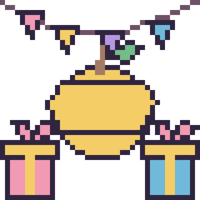 Modèle de pixel art Citron pour un anniversaire sur une grille de 40 par 40 cases