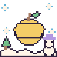 Pixel art Citron en hiver, grille 40 × 40