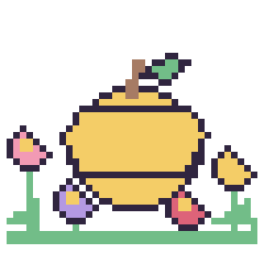 Pixel art Citron dans le jardin, grille 40 × 40