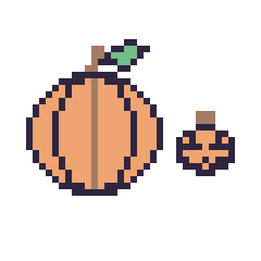 Pixel art Citrouille et Citrouille d'Halloween simple 10 × 10, grille 40 × 40