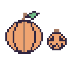 Pixel art Citrouille et Citrouille d'Halloween simple 12 × 12, grille 40 × 40