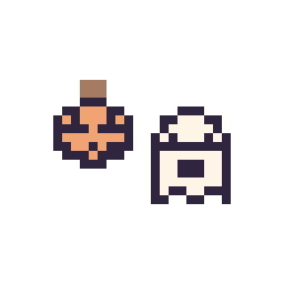 Pixel art Citrouille d'Halloween simple 10 × 10 et Fantôme simple 12 × 12, grille 32 × 32