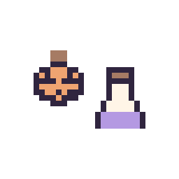 Pixel art Citrouille d'Halloween simple 10 × 10 et Potion simple 12 × 12, grille 32 × 32